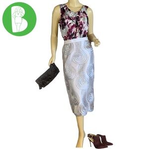 MIDNIGHT VELVET TULLE & TAFFETA SILVER MIDI SKIRT (16)